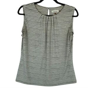 Calvin Klein Black and White Striped Tank‎ Blouse Size Medium